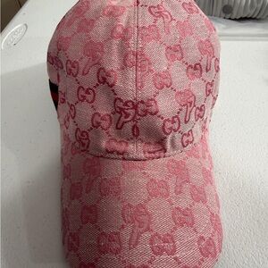 Palace X Gucci Baseball Cap Pink Gucci Monogram Adjustable Strap